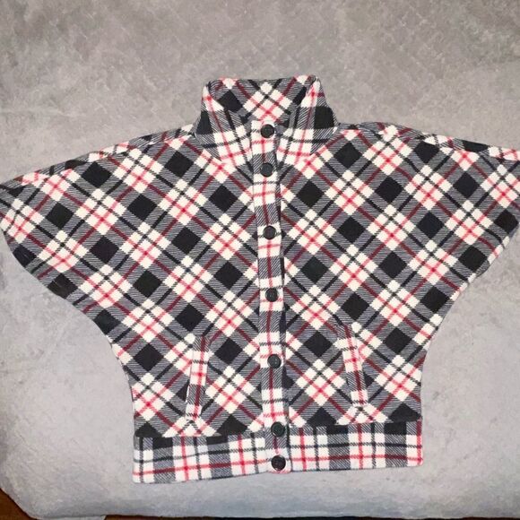 Liz Claiborne Active Plaid Button Fleece Shacket - Picture 2 of 9
